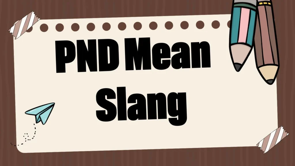 What does PND mean Slang