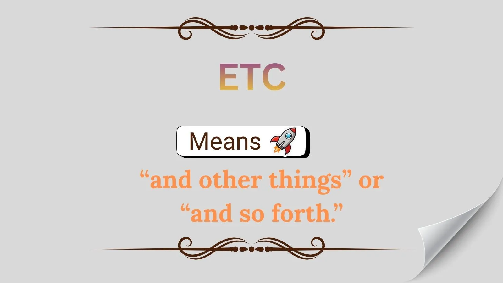 Etc Meaning in Text