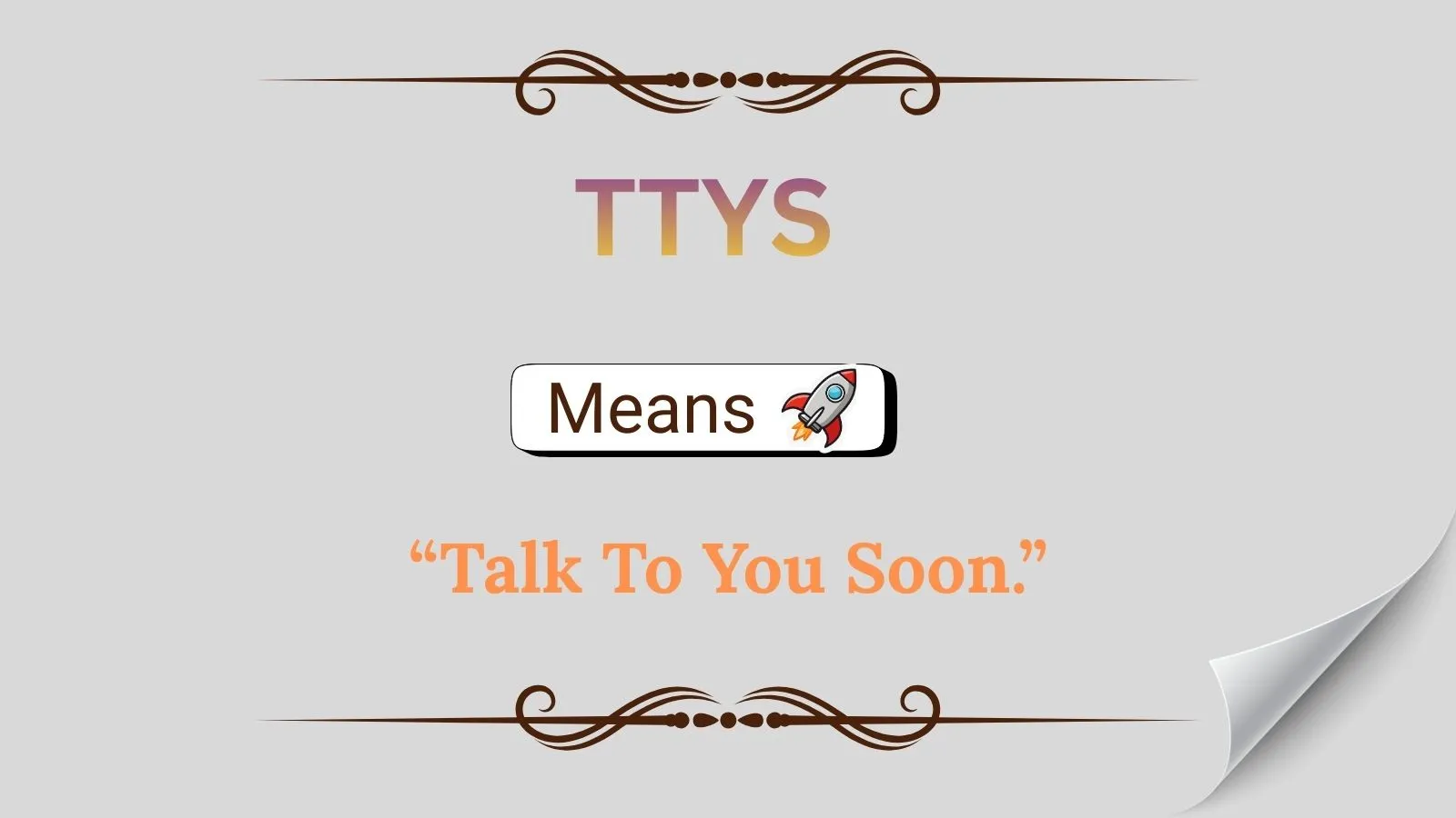 TTYS Meaning in Text