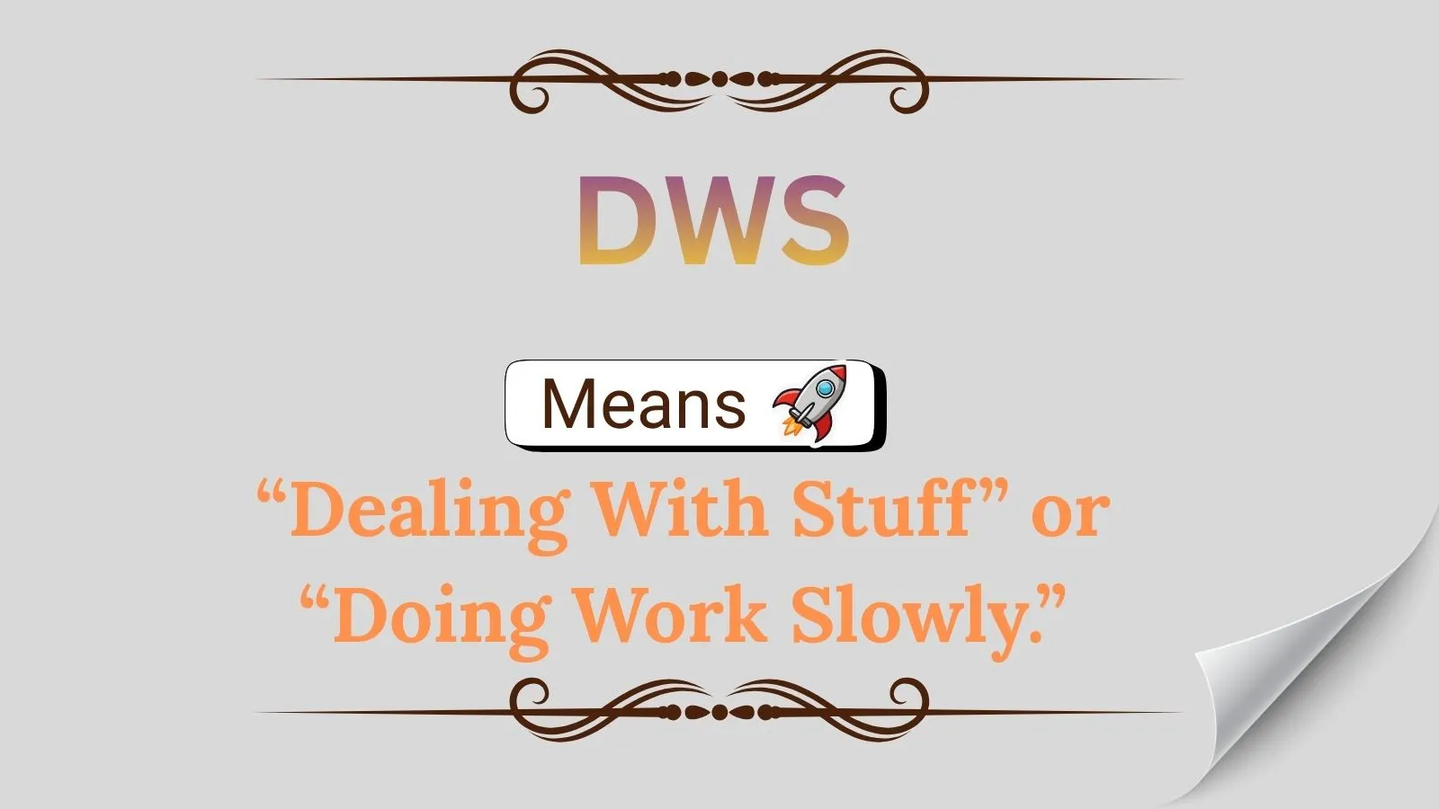 DWS Meaning in Text