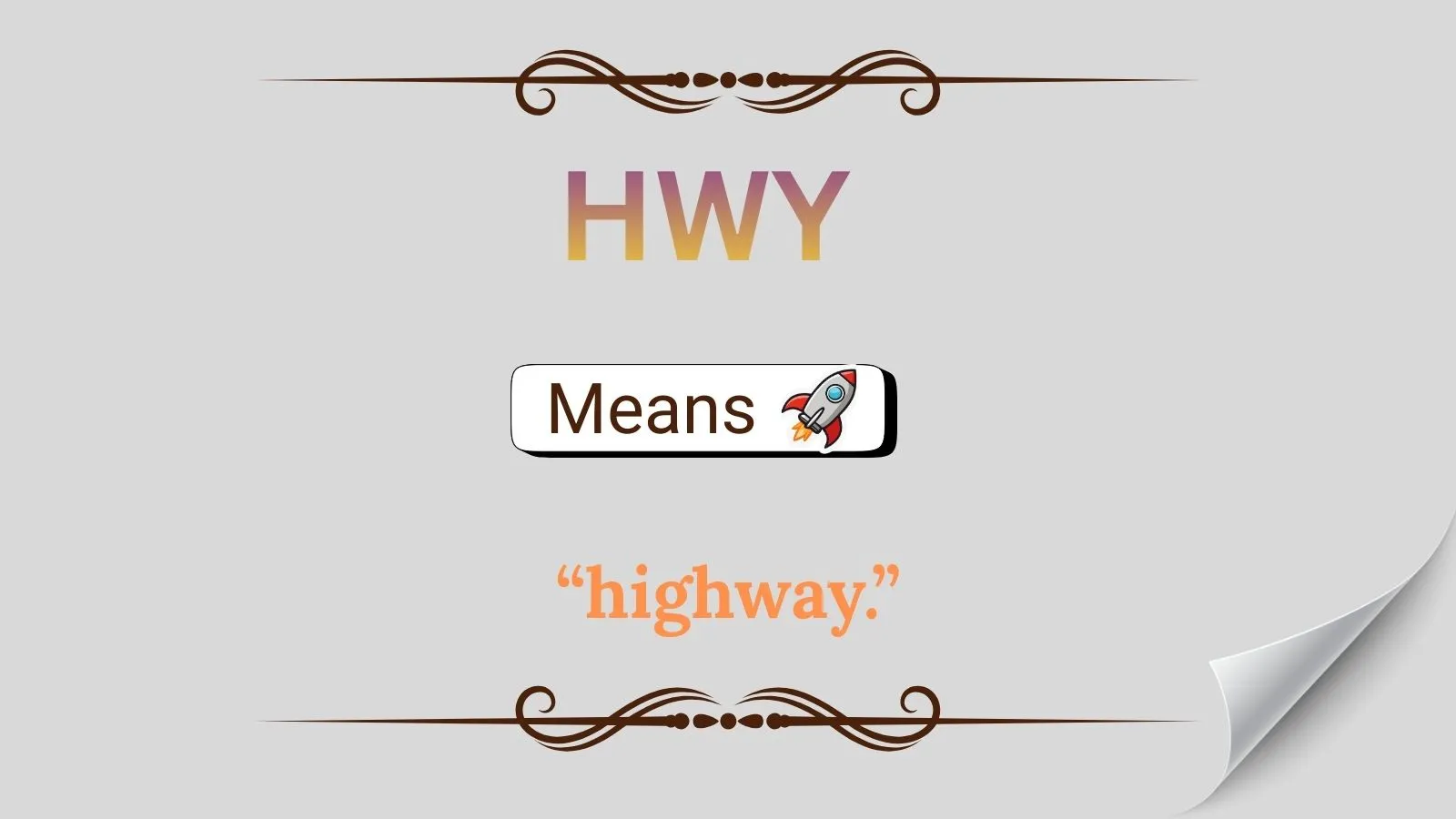 Hwy Meaning in Text