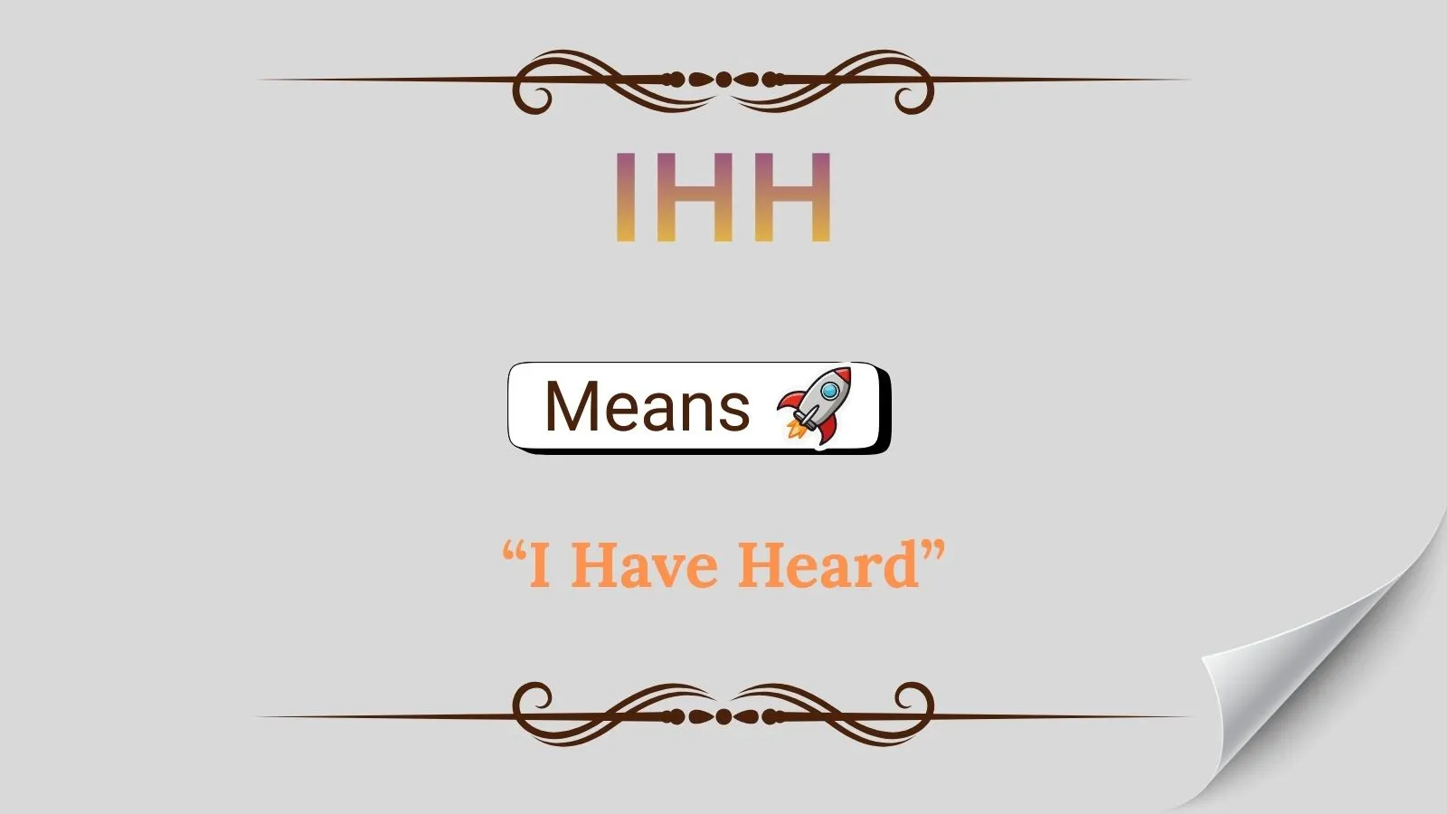IHH Meaning in Text