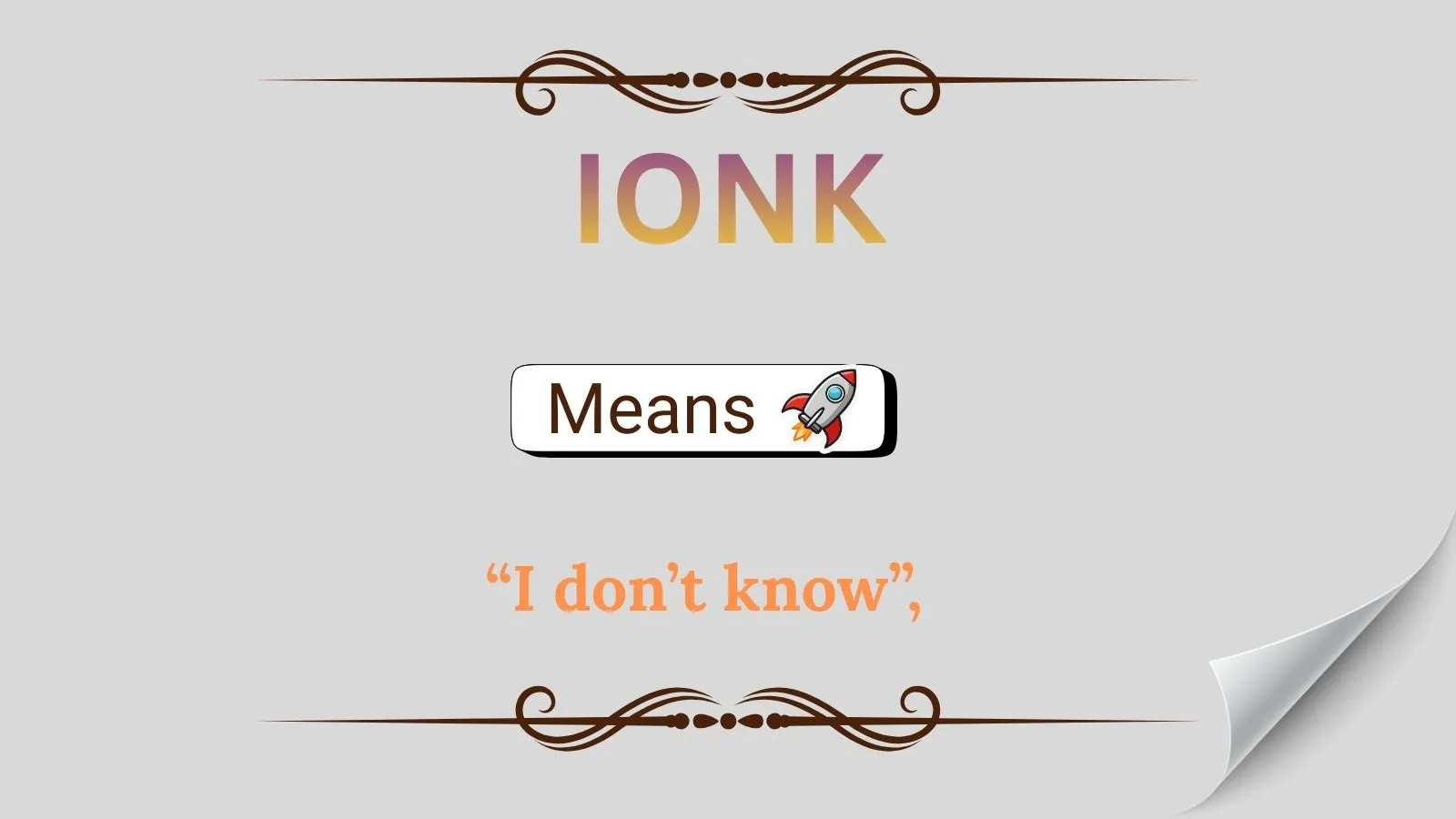Ionk Meaning in Text