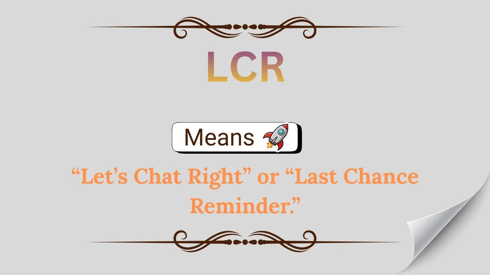 LCR Meaning in Text