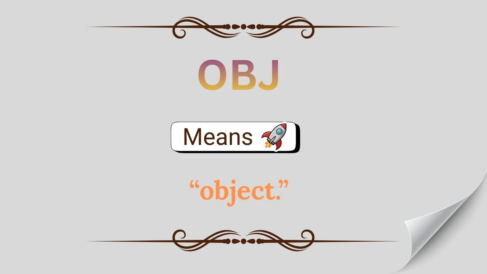 Obj Meaning in Text
