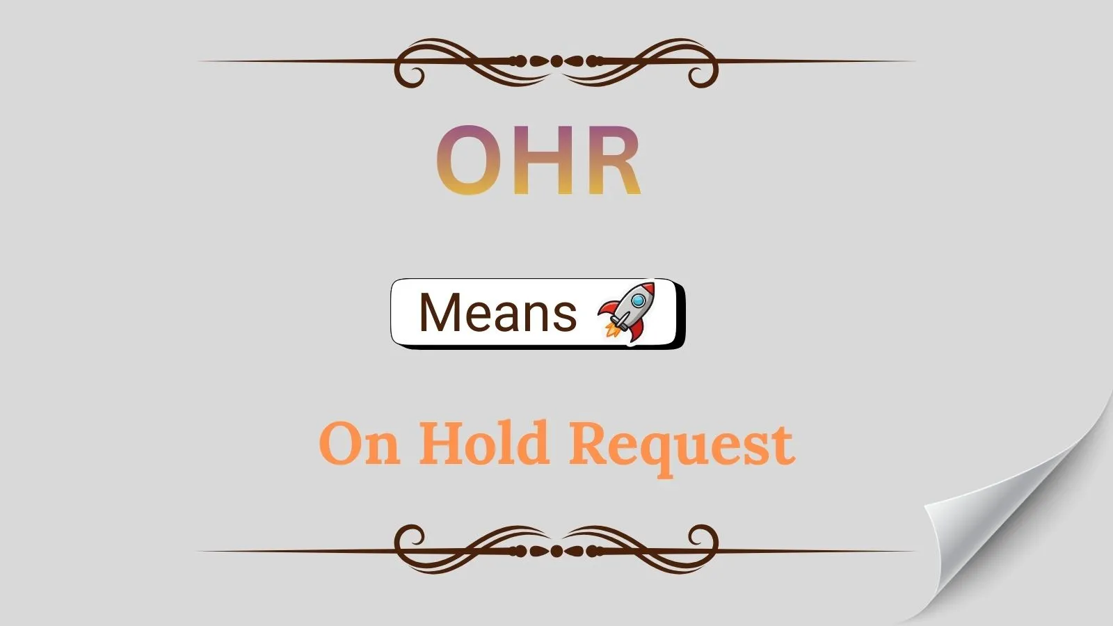 OHR Meaning in Text