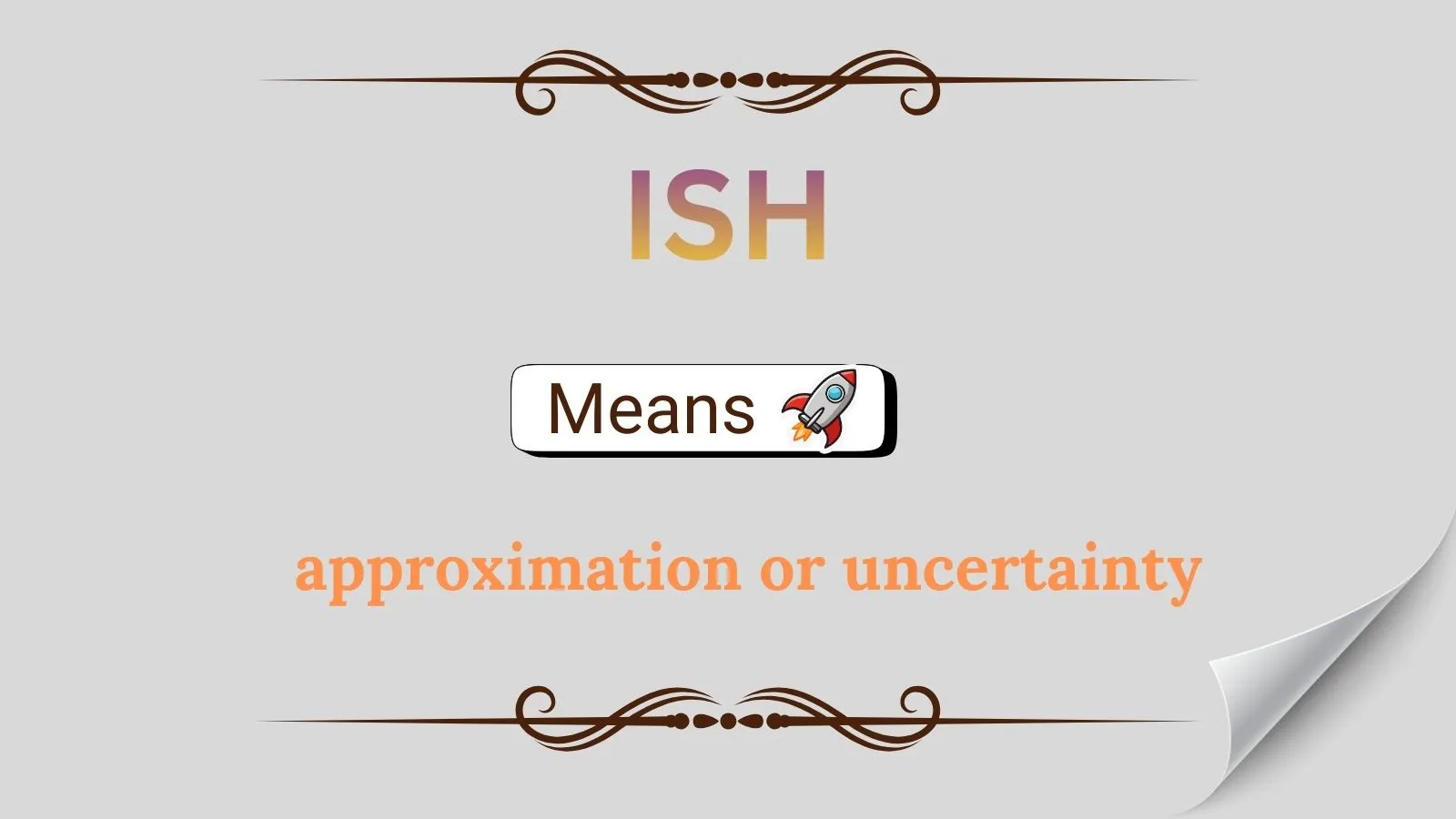 Ish Meaning in Text
