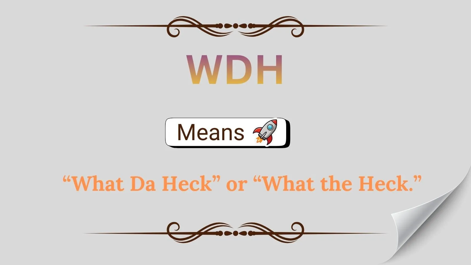 WDH Meaning in Text
