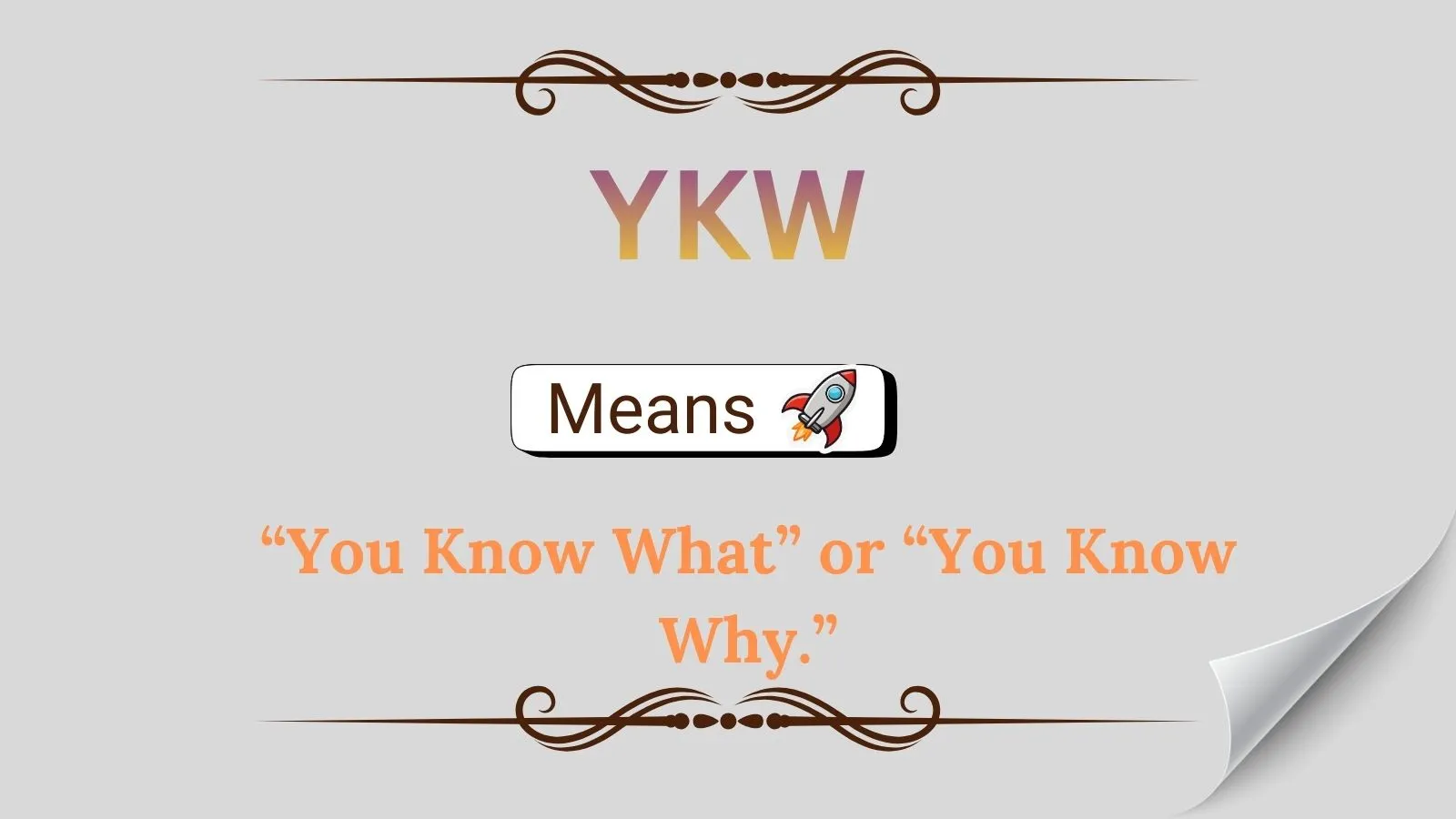 YKW Meaning in Text