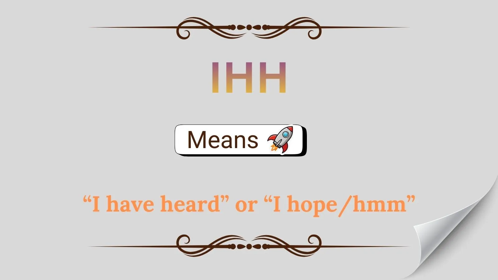 IHH Meaning in Text