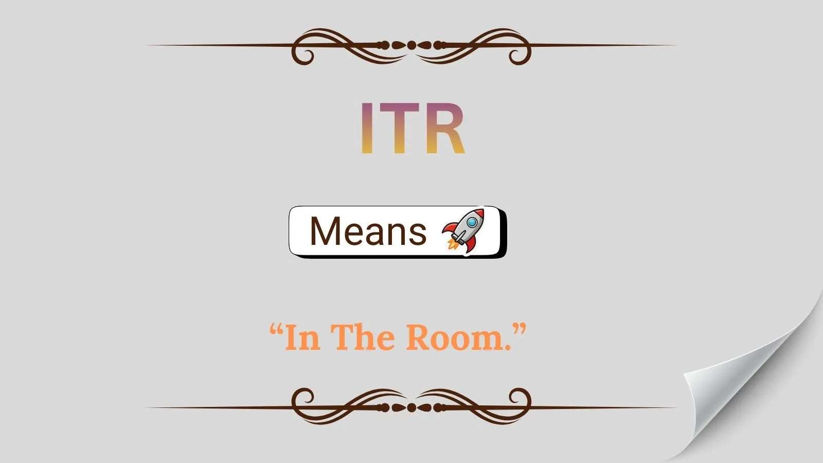 ITR Meaning in Text