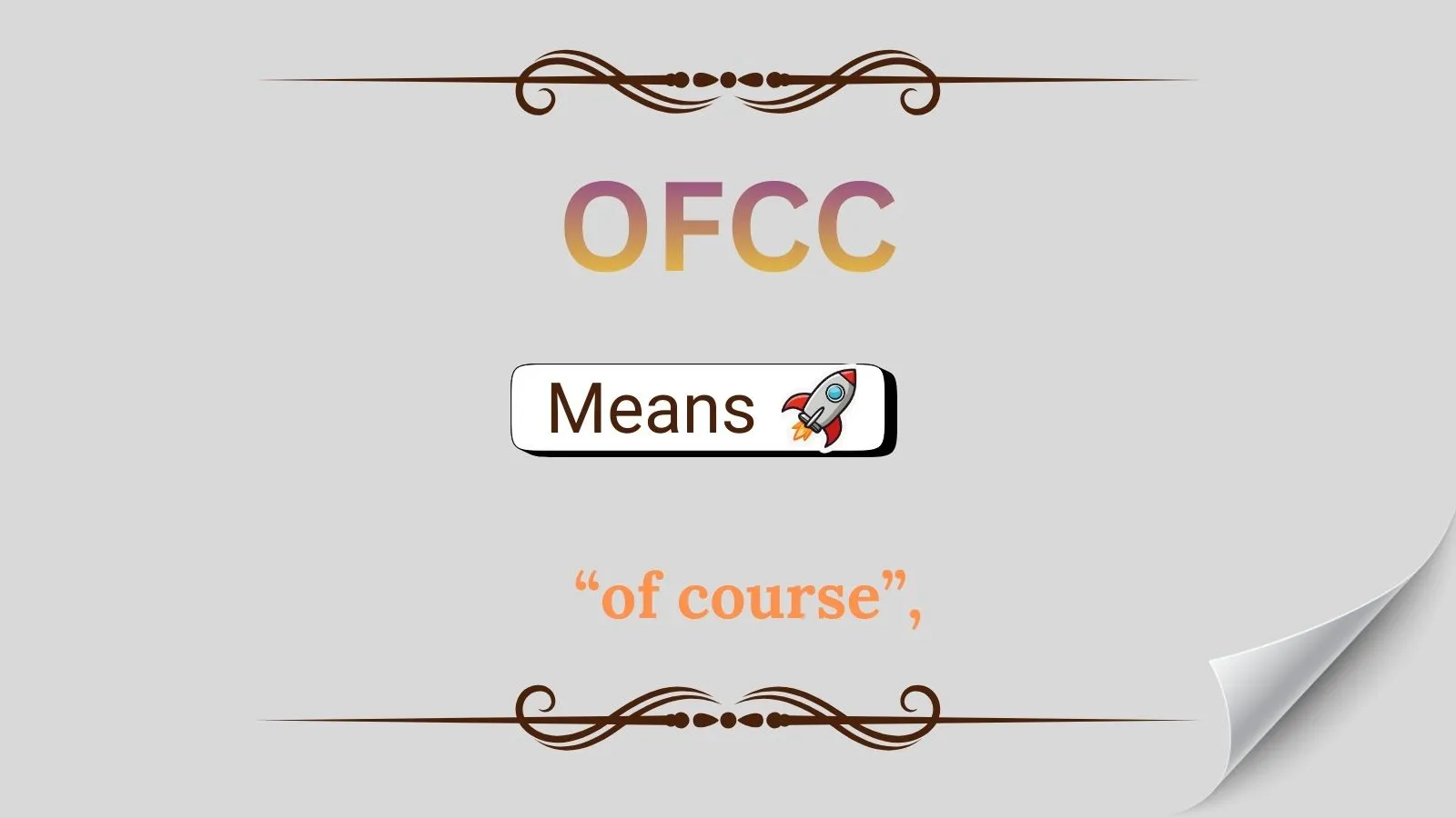 OFCC Meaning in Text