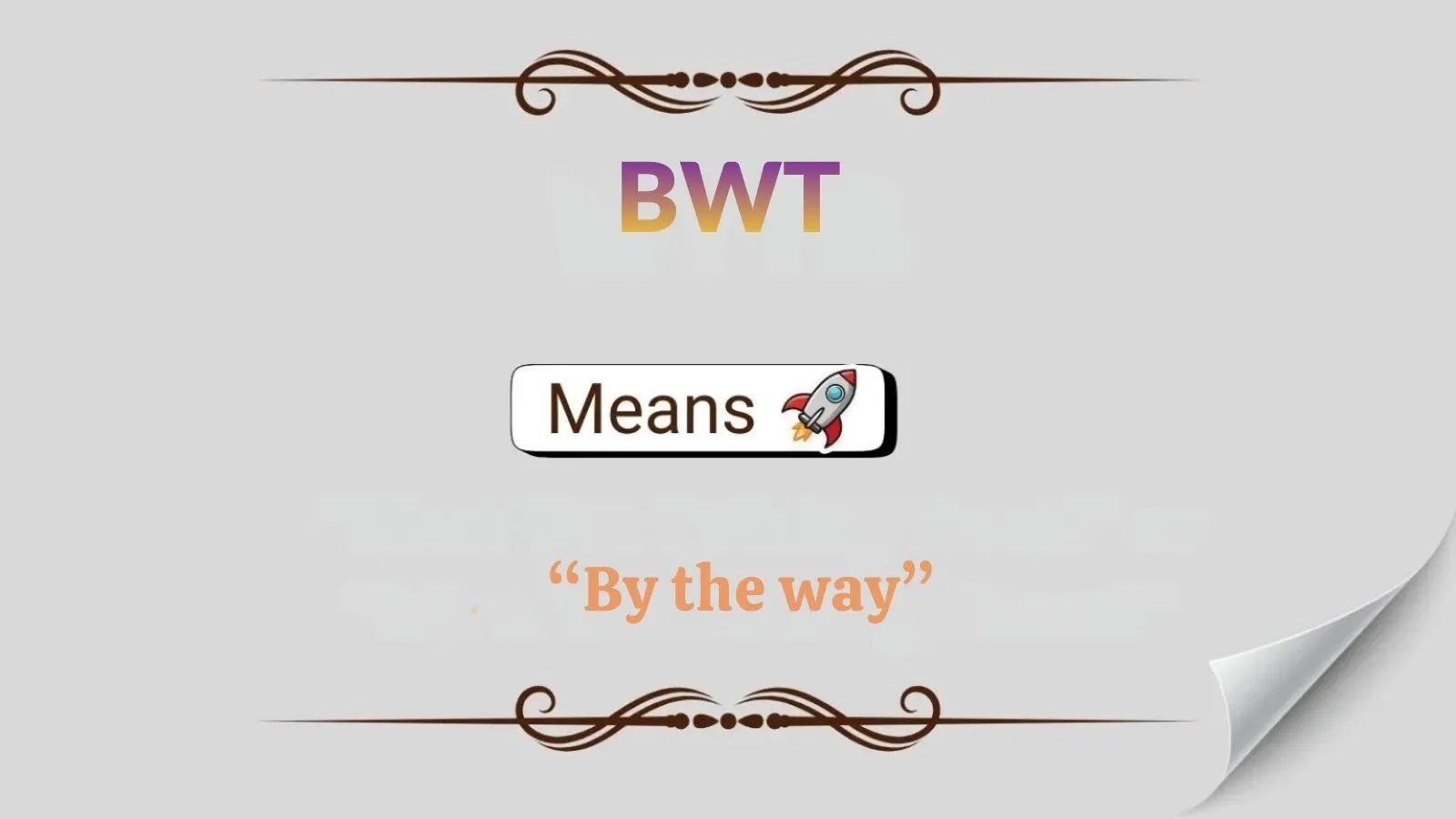 BWT Meaning in Text