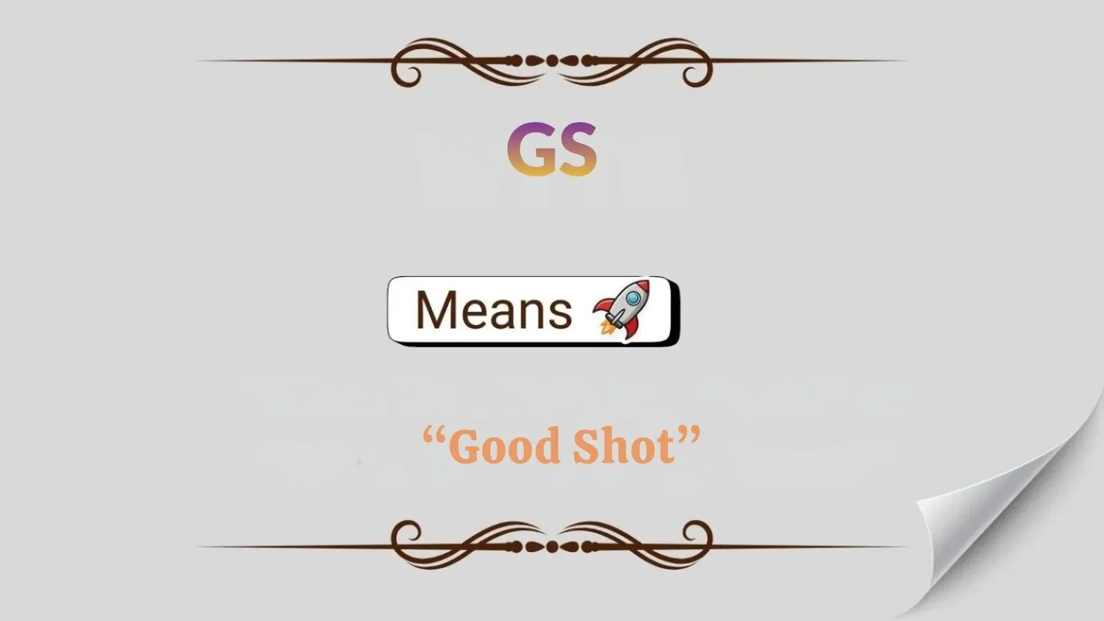 GS Meaning in Text