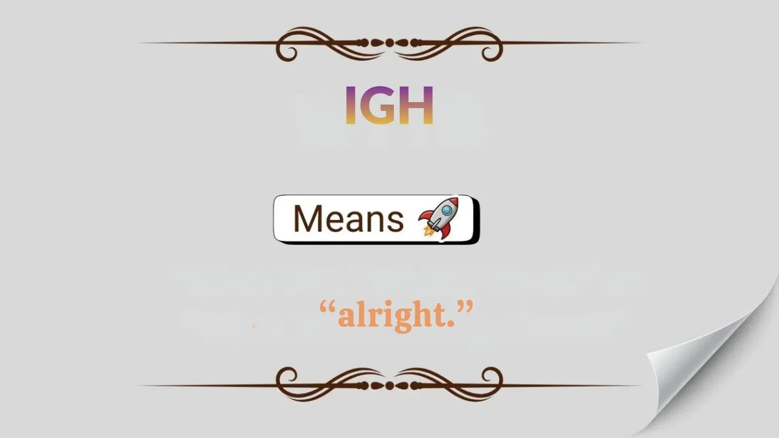 IGH Meaning in Text