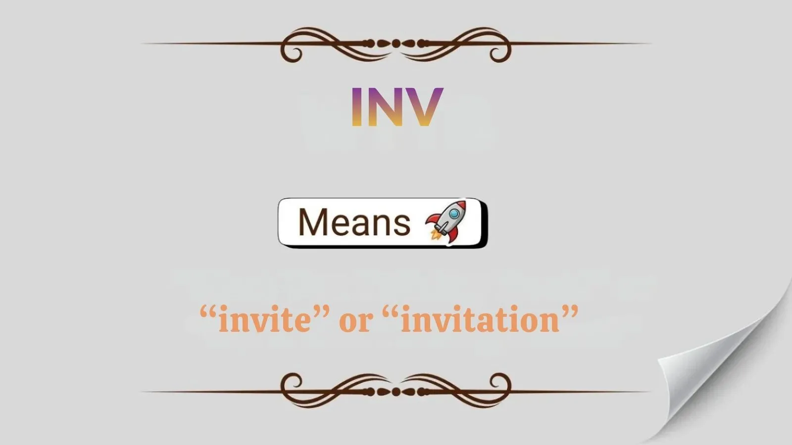 INV Meaning in Text