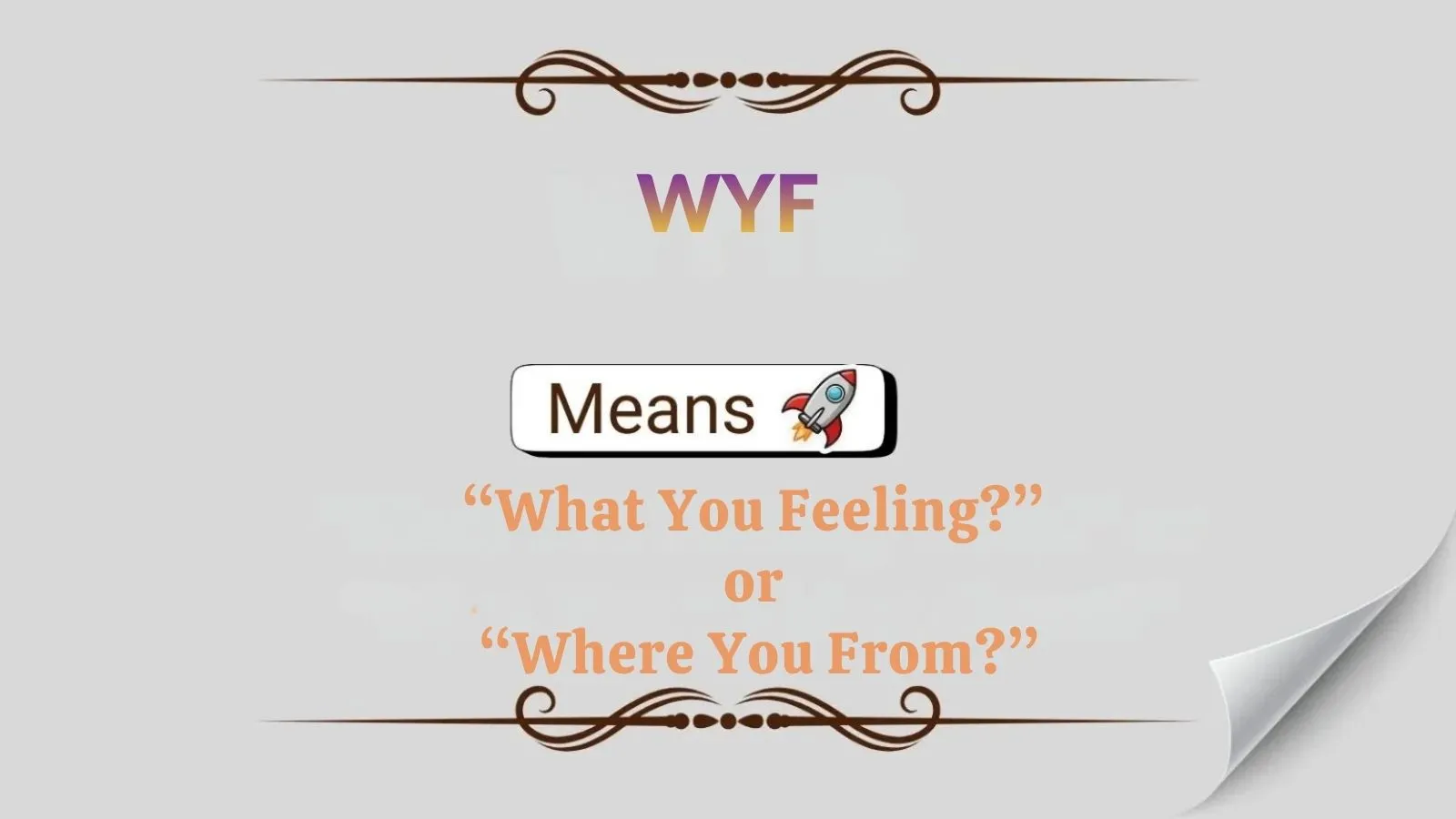 WYF Meaning in Text
